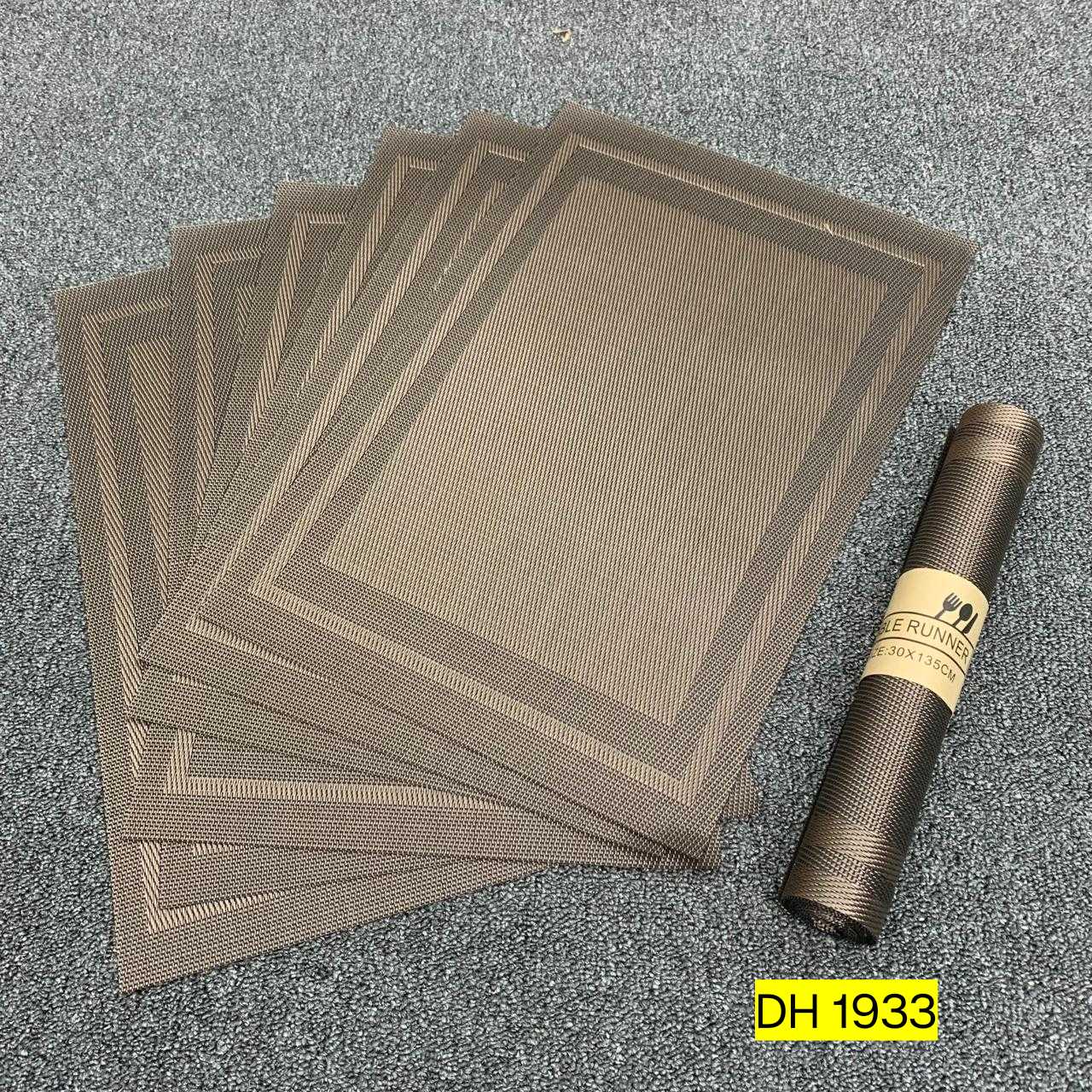 7 pcs Coffe Colour Table Runner With Mats