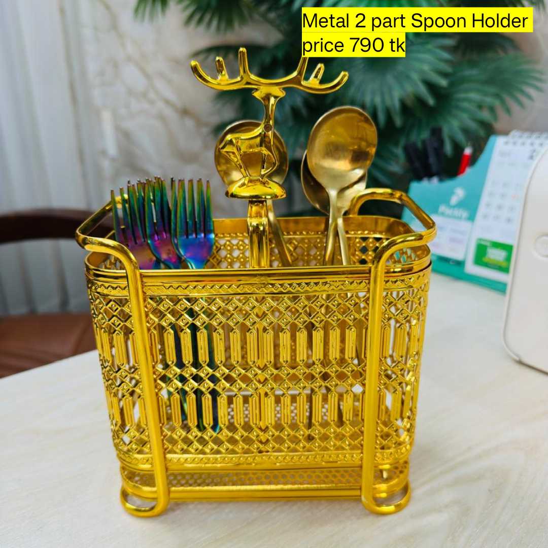 Metal Spoon Holder Golden 2