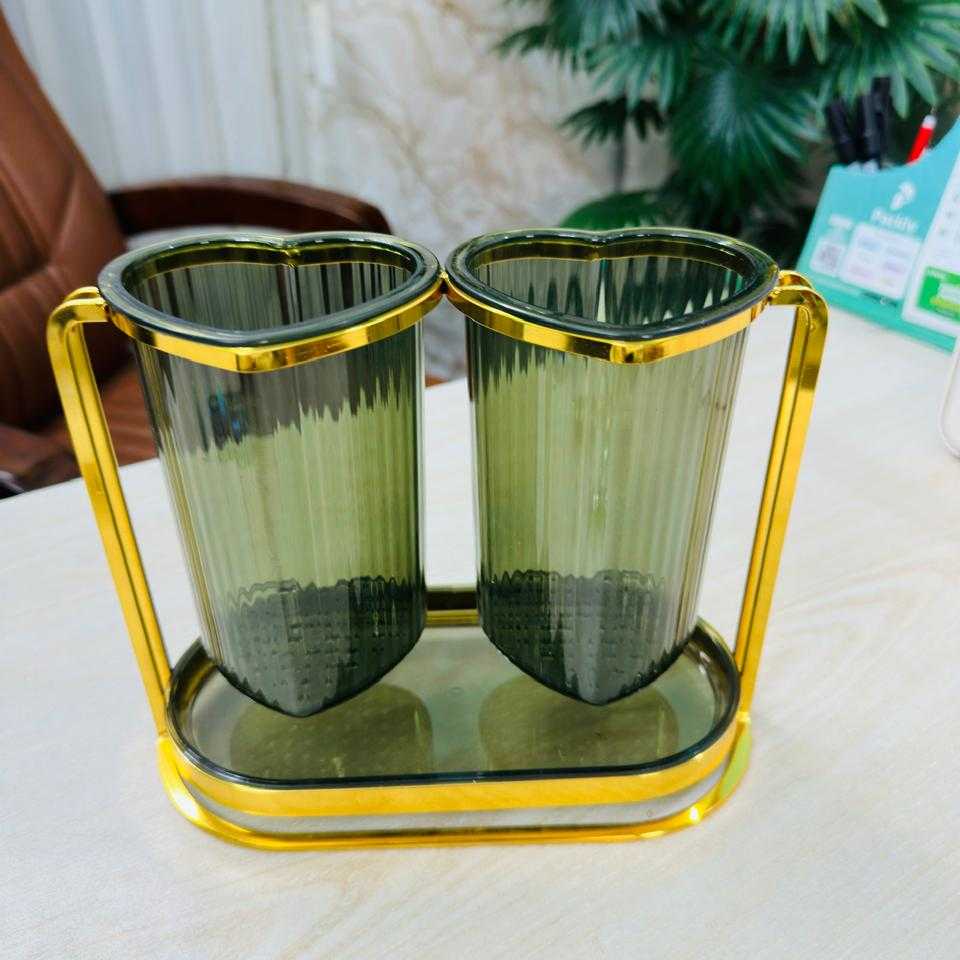 Spoon Holder love Shape Green Fiber